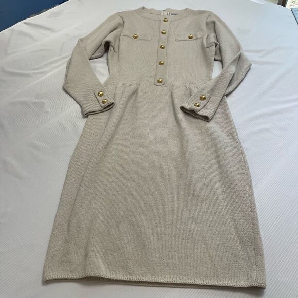 Don Sayres For Welmore VTG Long Sleeve Knit Sweater Dress Size 4P - Picture 1 of 8